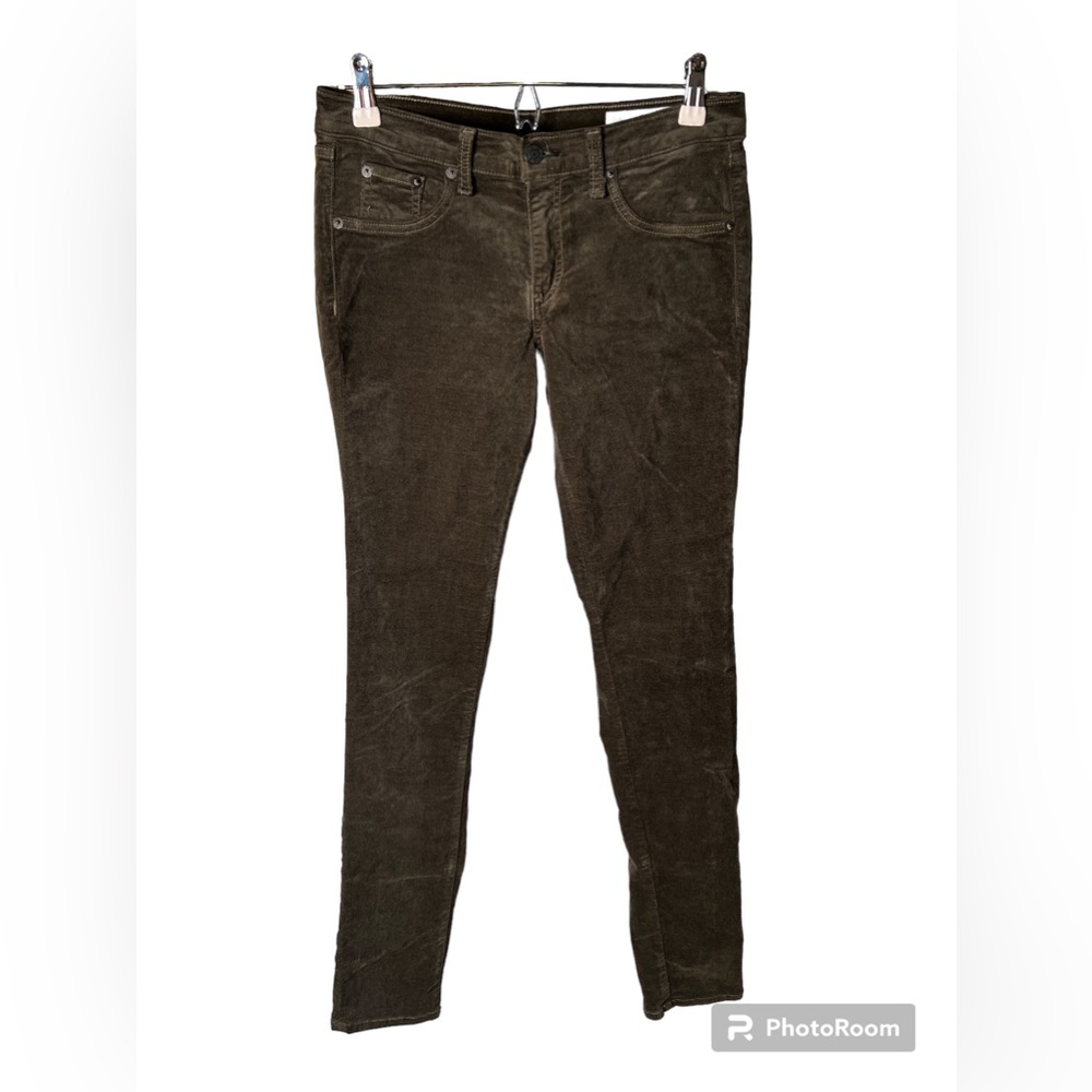 Rag & Bone Skinny Pants olive velvet